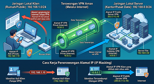 Penguatan IPv4, IPv6, IP Private/Public, CIDR, dan Subnetting Sebelum Praktik VPN MikroTik