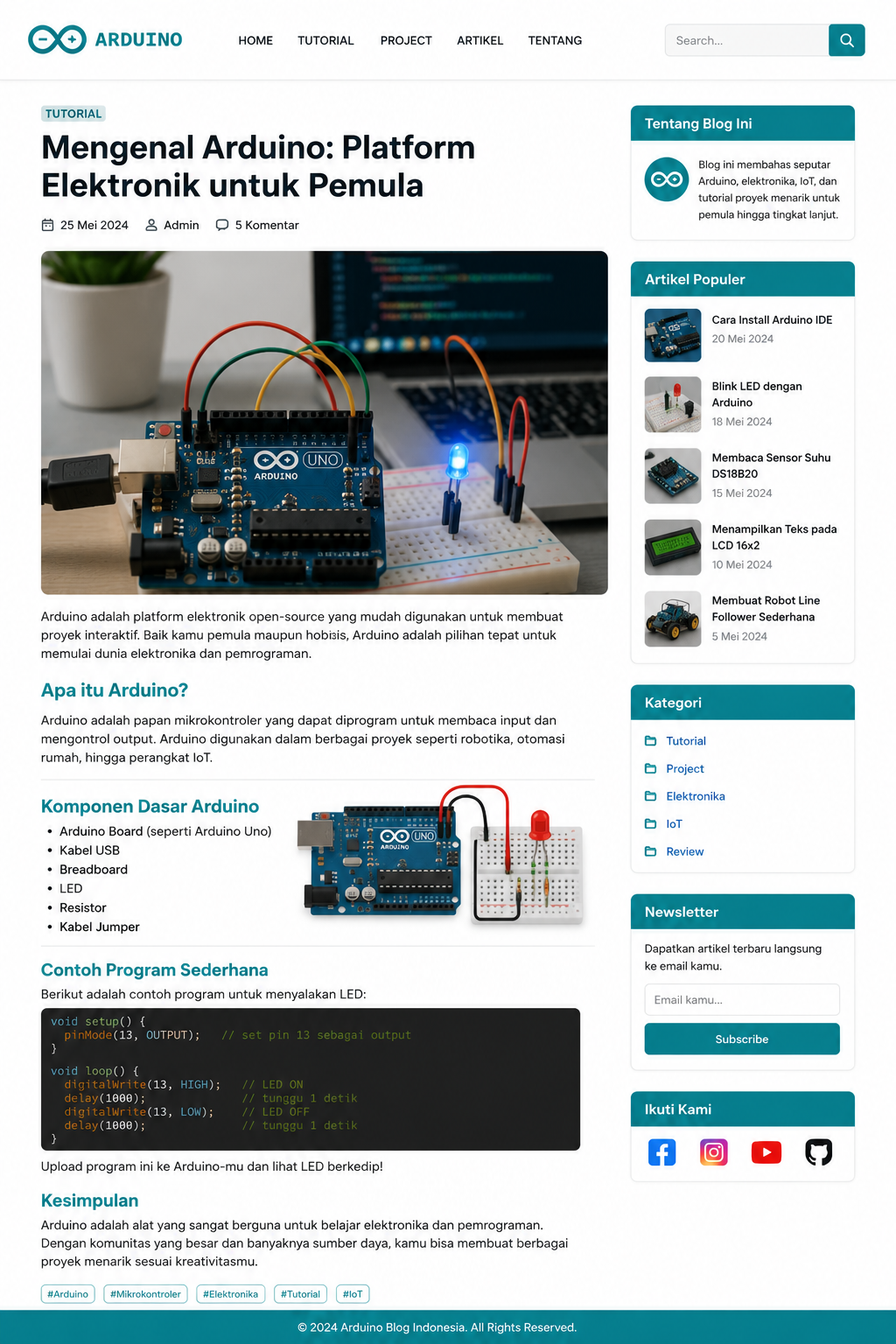 Mengenal Arduino: Belajar Elektronika, Koding, dan Otomasi dari Dasar